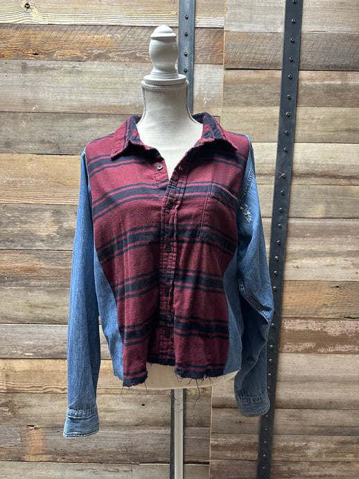 Flannel + Vintage Harley Denim Split