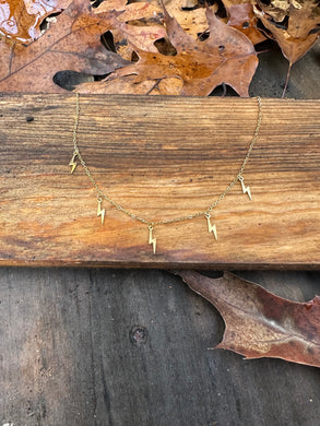Lightning Strikes Choker • Stainless/Gold Plated