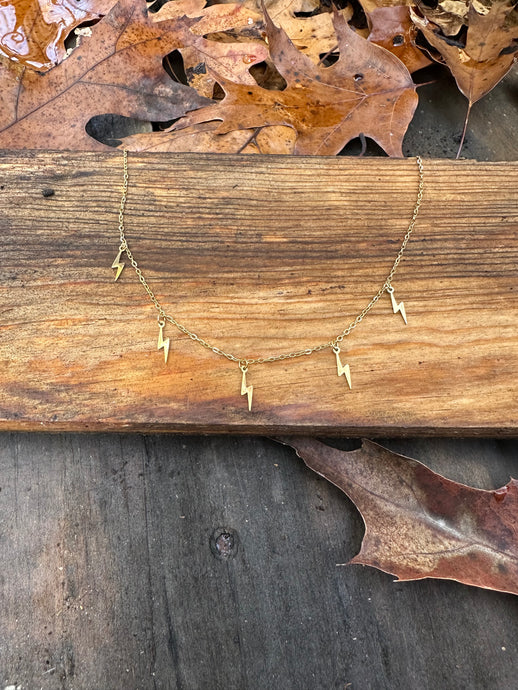 Lightning Strikes Choker • Stainless/Gold Plated