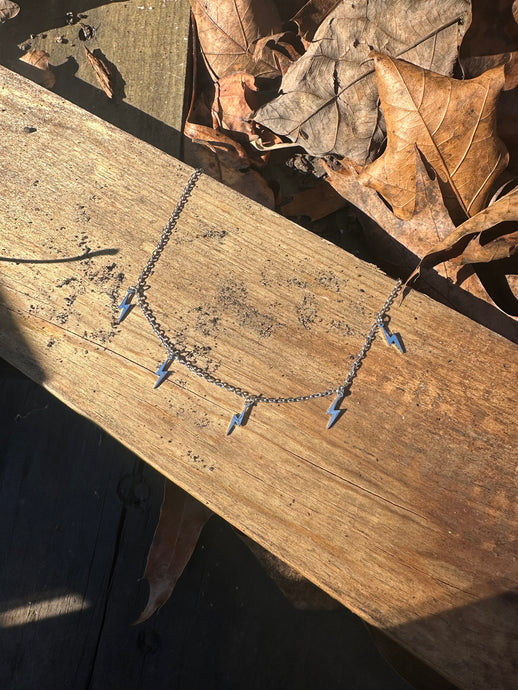 Lightning Strikes Choker • Stainless Steel