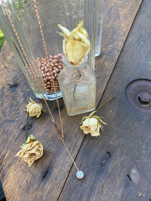 Honored Lariat Necklace • Rose Gold