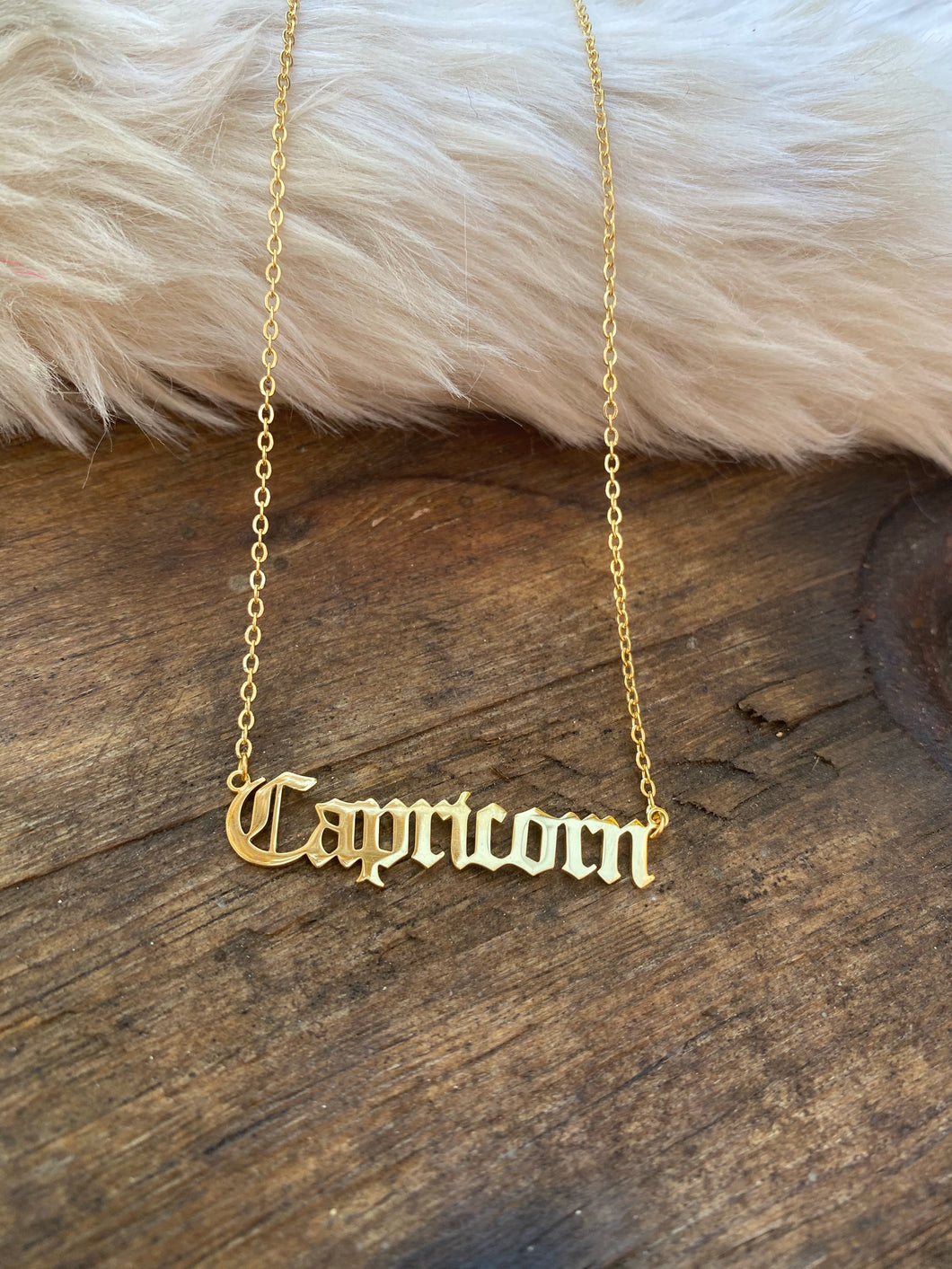 What's Your Sign? Gold over Silver Capricorn Engraved Zodiac Nameplate  Necklace - Walmart.com