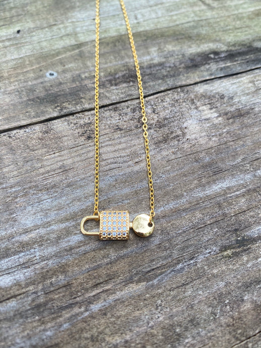 Lock and Key Necklace • Gold