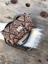 Load image into Gallery viewer, Faux Snakeskin Waist Bag • Saddle
