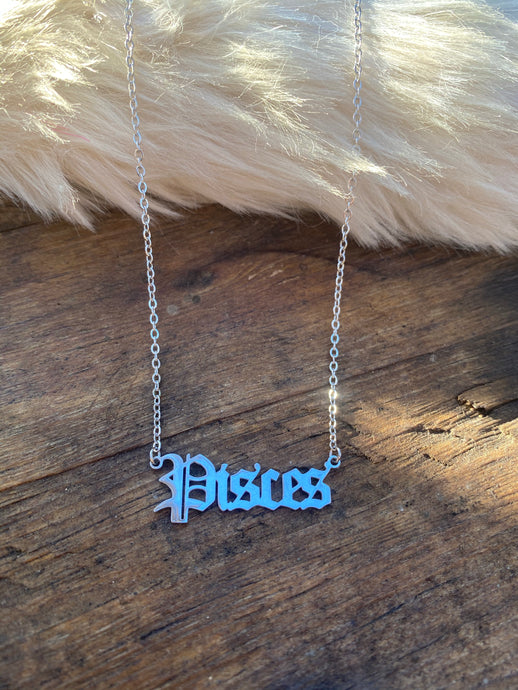 Zodiac Necklace • Silver Pisces