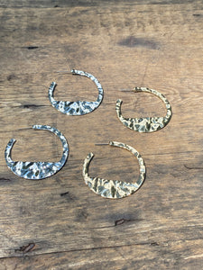 Hammered Hoops • Silver
