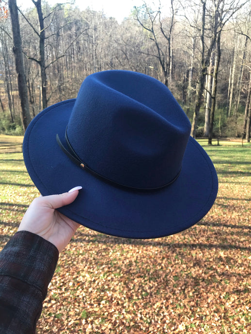 Alexa Wide Brimmed Hat • Navy