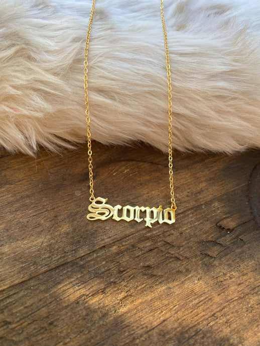 Zodiac Necklace • Gold Scorpio