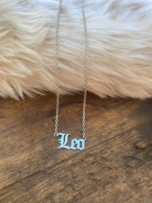 Zodiac Necklace • Silver Leo