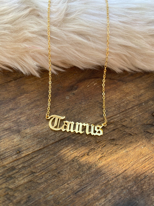 Zodiac Necklace • Gold Taurus