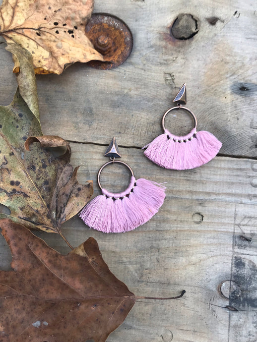 Fierce Fringe Earrings • Pastel Pink