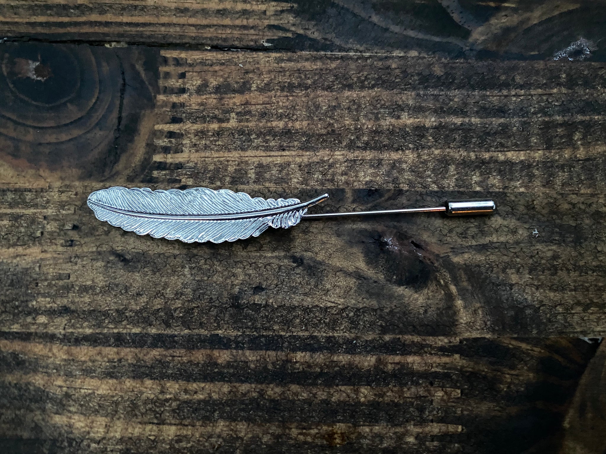 Feather Hat Pin • Silver – Honey Girl Collection