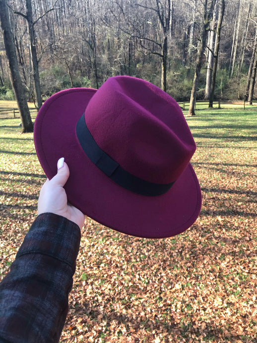 Claire Wide Brimmed Hat • Sangria