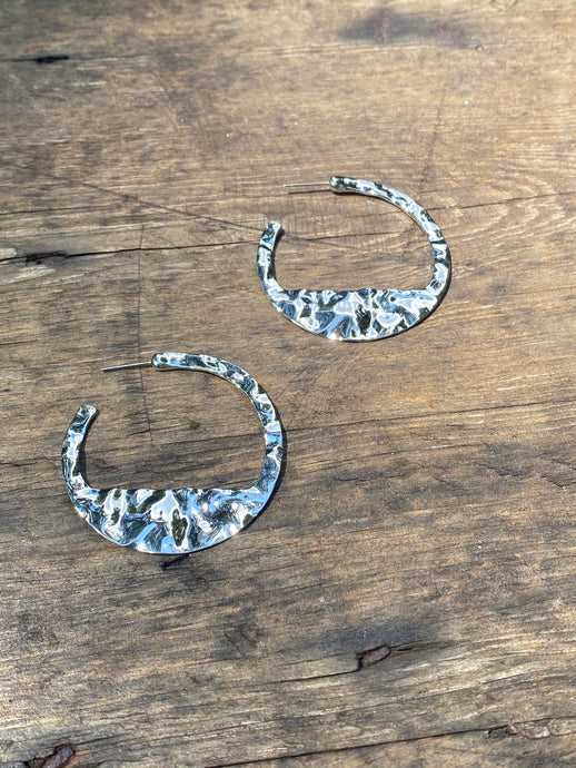 Hammered Hoops • Silver