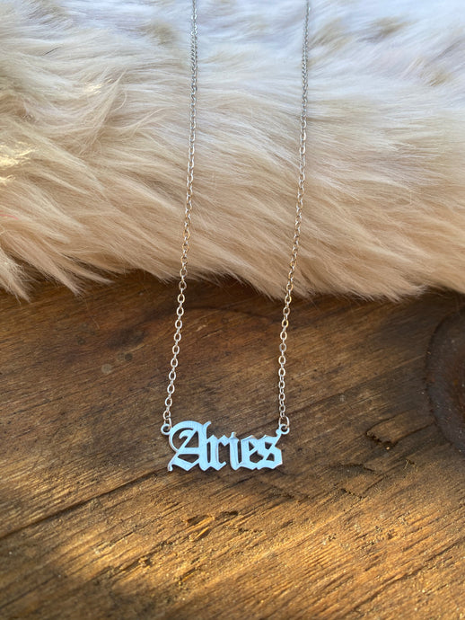 Zodiac Necklace • Silver Aries