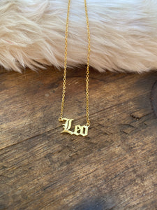 Zodiac Necklace • Gold Leo