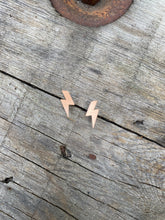 Load image into Gallery viewer, Lightning Bolt Studs • Rose Gold
