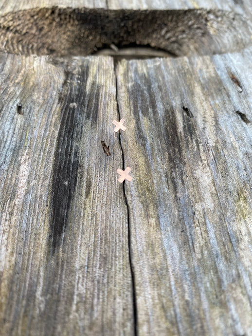 X Marks the Spot Studs • Rose Gold
