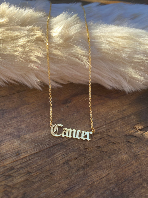 Zodiac Necklace • Gold Cancer