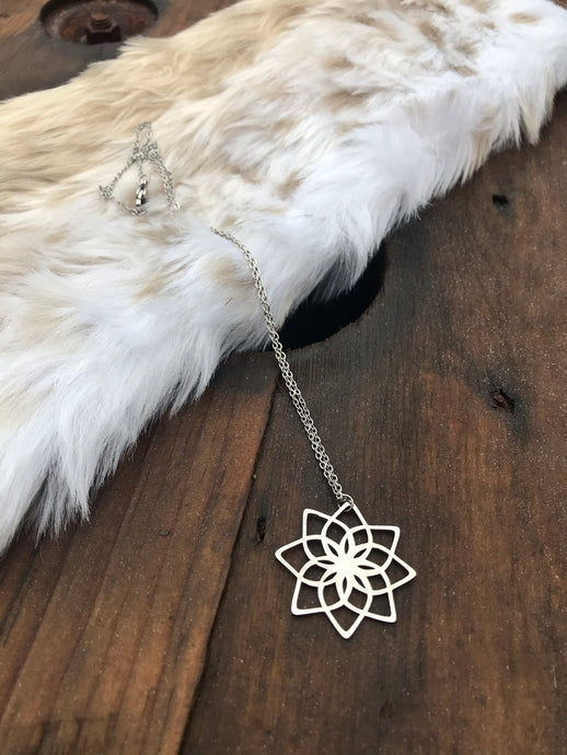 Origami Necklace • Silver Lotus