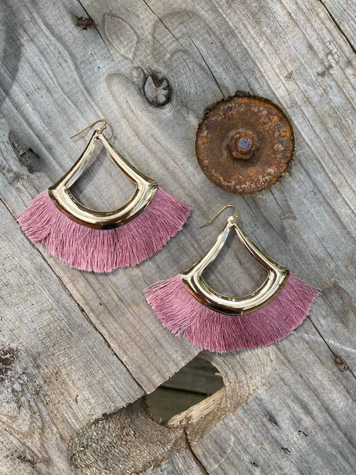 Fringe Gold Dusters • Dusty Rose