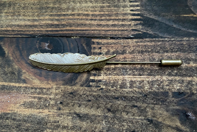 Feather Hat Pin • Brass
