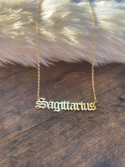 Zodiac Necklace • Gold Sagittarius