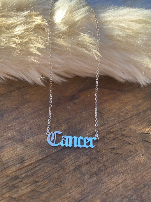 Zodiac Necklace • Silver Cancer