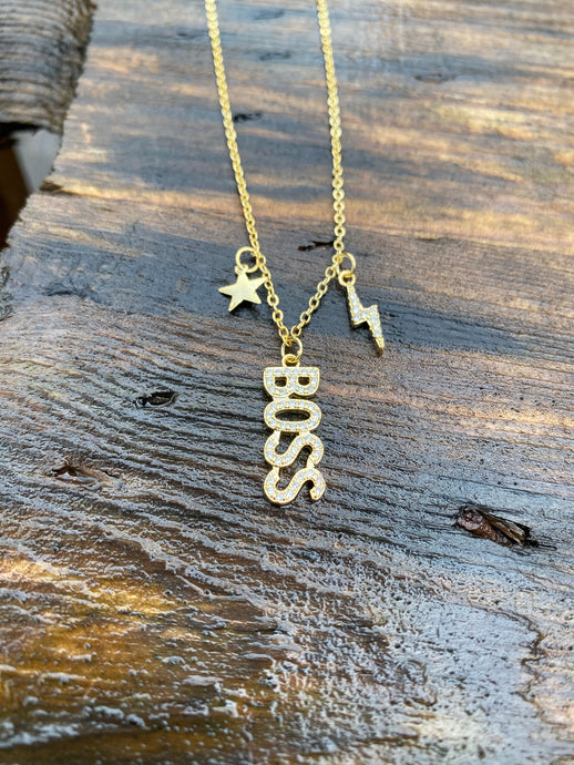 She’s a Boss Necklace • Gold Plated