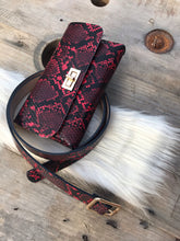 Load image into Gallery viewer, Faux Snakeskin Waist Bag • Oxblood